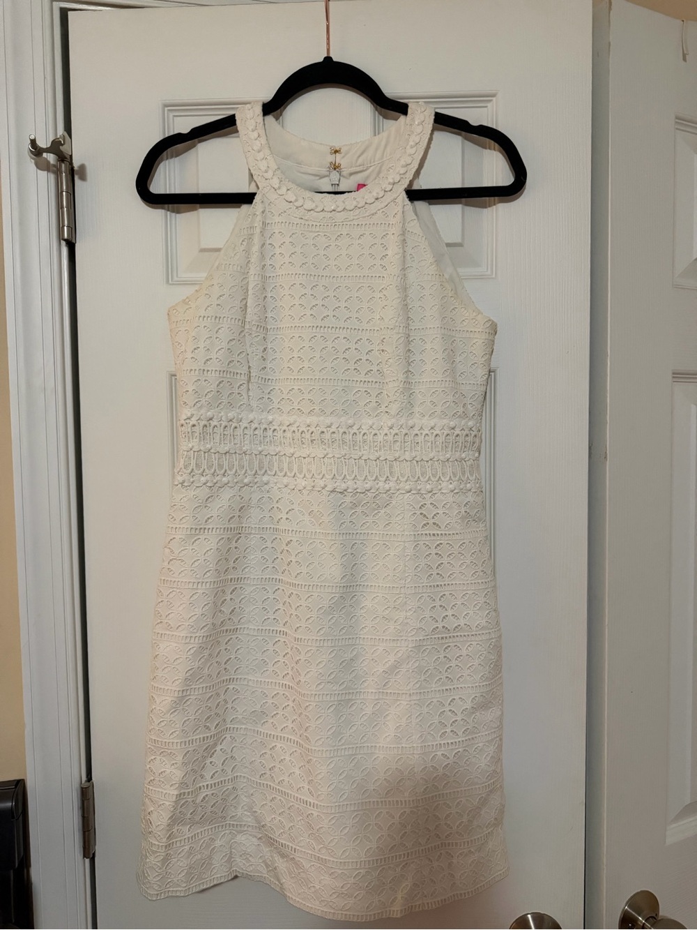 Lilly Pulitzer White Crochet Halter Mini Dress